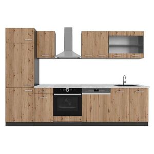 Vicco KUCHYŇSKÝ KOUT R-Line Dub Artisan/antracit 300 cm s pracovní deskou obraz