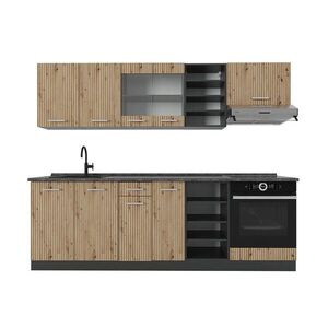 Vicco KUCHYŇSKÝ KOUT R-Line Dub Artisan/antracit 240 cm bez pracovní desky obraz
