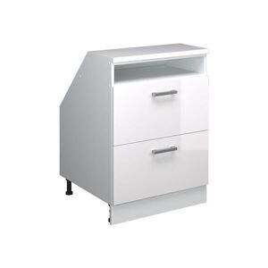 Vicco ŠIKMÁ SKŘÍŇ Rion Bílá vysoký lesk 60 x 81.6 cm se 2 zásuvkami, korpus skříně hloubka 60 cm obraz