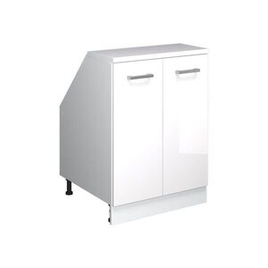 Vicco KUCHYŇSKÁ SKŘÍŇKA POD ŠIKMOU STŘECHU R-Line Bílá vysoký lesk 60 cm se 2 dveřmi, korpus skříně hloubka 60 cm obraz