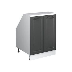 Vicco KUCHYŇSKÁ SKŘÍŇKA POD ŠIKMOU STŘECHU R-Line Antracitový venkovský dům 60 cm se 2 dveřmi, korpus skříně hloubka 60 cm obraz