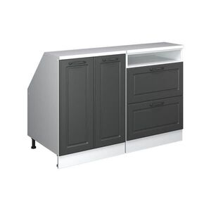 Vicco SADA SKŘÍNÍ PRO ŠIKMOU STŘECHU Rion Antracitový venkovský dům 120 cm Sada 2 korpusů skříně hloubka 60 cm obraz
