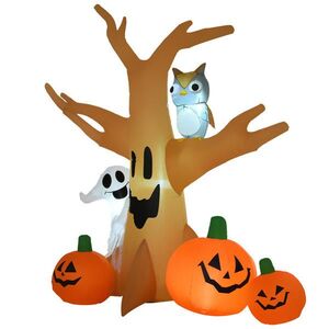 HOMCOM HALLOWEENSKÝ NAFUKOVACÍ STROM, vícebarevný, polyester obraz