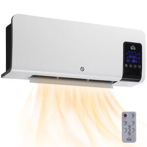 HOMCOM VENTILÁTOROVÉ TOPENÍ pro montáž na zeď 2000 W keramické nástěnné topení s dálkovým ovládáním obraz