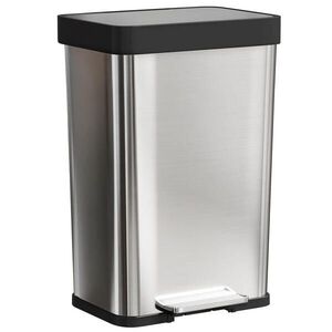 HOMCOM ODPADKOVÝ KOŠ 60 L Šlapací koš s víkem Soft-Close z nerezové oceli, stříbrný obraz