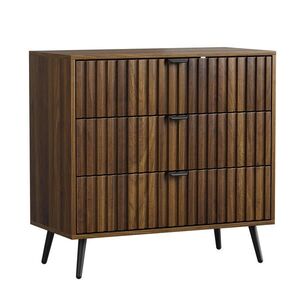 Urban Meuble SIDEBOARD 80 cm ořech – Sideboard se 3 zásuvkami a kovovými nohami moderní obraz