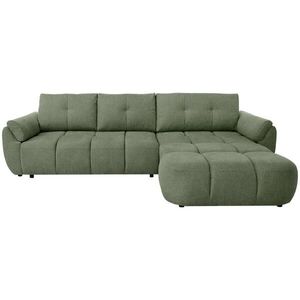 Beautysofa ROHOVÁ POHOVKA Massimo, univerzální rohová rozkládací pohovka 280 cm s funkcí spaní a úložným prostorem, zelená obraz
