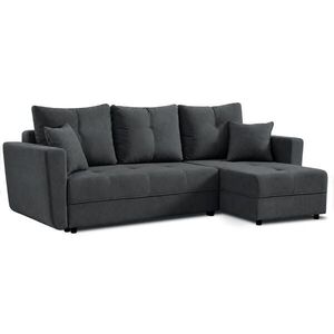 Beautysofa ROHOVÁ ROZKLÁDACÍ POHOVKA Verona s úložným prostorem a univerzální lenoškou, 240 cm, tmavě šedá obraz