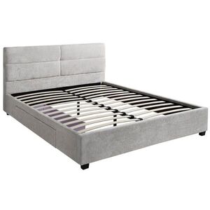 Beautysofa ČALOUNĚNÁ POSTEL Aurea, manželská postel 160x200 cm se zásuvkou, bez matrace, žinylková látka, béžová obraz