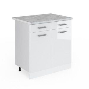 Vicco SPODNÍ SKŘÍŇKA KUCHYŇSKÉ LINKY R-Line Bílá vysoký lesk 80 cm s pracovní deskou obraz