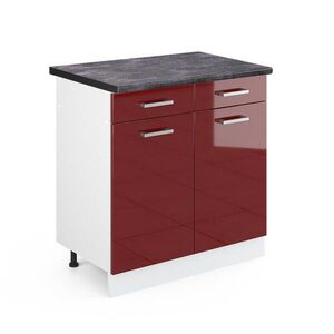Vicco SPODNÍ SKŘÍŇKA KUCHYŇSKÉ LINKY R-Line Červená vysoký lesk 80 cm , PD Antracit obraz