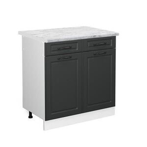 Vicco SPODNÍ SKŘÍŇKA KUCHYŇSKÉ LINKY R-Line Antracitový venkovský dům 80 cm , PD Mramor obraz