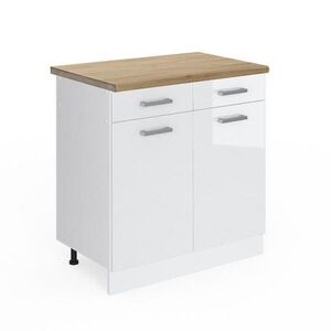 Vicco SPODNÍ SKŘÍŇKA KUCHYŇSKÉ LINKY R-Line Bílá vysoký lesk 80 cm PD Dub obraz