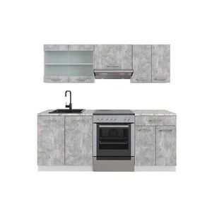 Vicco KUCHYŇSKÝ KOUT R-Line Beton/bílá 200 cm s pracovní deskou obraz