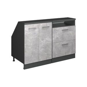 Vicco KUCHYŇSKÁ SKŘÍŇKA POD ŠIKMOU STŘECHU R-Line Beton 120 cm Sada 2 korpusů skříně hloubka 60 cm obraz
