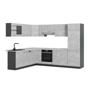 Vicco ROHOVÁ KUCHYŇ R-Line, Beton/Antracit, 287 x 227 cm, PD Mramor obraz