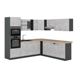 Vicco ROHOVÁ KUCHYŇ R-Line, Beton/Antracit, 247 x 237 cm, PD Dub obraz