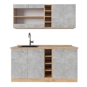 Vicco JEDNOTKOVÁ KUCHYNĚ R-Line Beton/zlatý dub 160 cm , PD Dub obraz