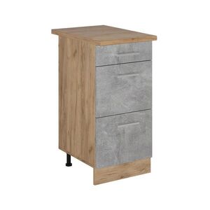 Vicco SPODNÍ SKŘÍŇKA KUCHYŇSKÉ LINKY R-Line Beton 40 cm se zásuvkami, PD Dub obraz