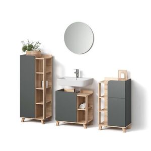 Livinity® KOUPELNOVÝ NÁBYTEK Marano, Antracit, 4dílná obraz
