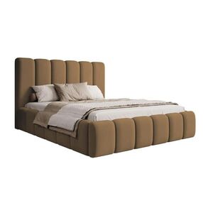 Selsey ČALOUNĚNÁ POSTEL Biscottino měděně hnědá se sametovým potahem 160x200 cm obraz
