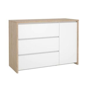 Boxxx KOMODA, bílá, barvy dubu, 119/84/48 cm obraz