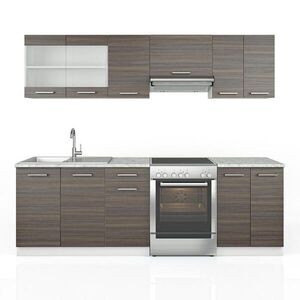 Vicco KUCHYŇSKÁ LINKA R-Line, Ušlechtilá šedá/Bílá, 240 cm S pracovní deskou obraz
