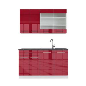 Vicco JEDNOTKOVÁ KUCHYNĚ Fame-Line Bordeaux vysoký lesk/bílá 140 cm , PD Antracit obraz