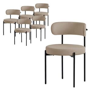 ML-DESIGN JÍDELNÍ ŽIDLE, SADA 6 KS, hnědá, látka Teddy obraz