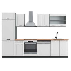 Vicco KUCHYŇSKÝ KOUT R-Line Bílý venkovský dům/antracit 300 cm , PD Dub obraz