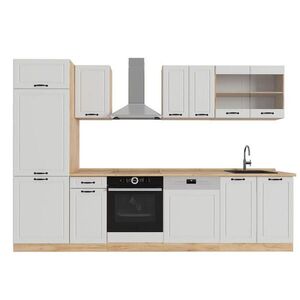 Vicco KUCHYŇSKÝ KOUT R-Line Bílý venkovský dům/zlatý dub 300 cm , PD Dub obraz