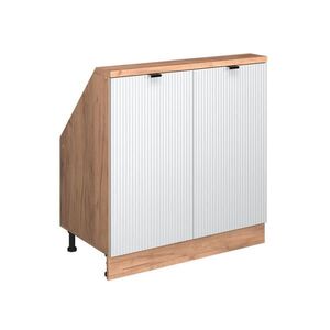 Vicco KUCHYŇSKÁ SKŘÍŇKA POD ŠIKMOU STŘECHU R-Line Bílé zvlnění 80 cm se 2 dvířky obraz