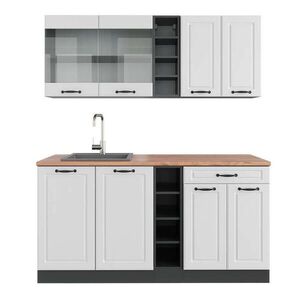 Vicco JEDNOTKOVÁ KUCHYNĚ R-Line Bílý venkovský dům/antracit 160 cm , PD Dub obraz