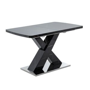STILVORA JÍDELNÍ STŮL v černé barvě s rozkládací deskou a nohami ve tvaru X, 160×80×76, 5 cm obraz