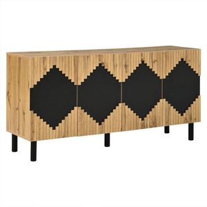 STILVORA KUCHYŇSKÁ SKŘÍŇ v přírodní a černé barvě se 2 dvířky do obývacího pokoje a jídelny, 140×40×70 cm obraz