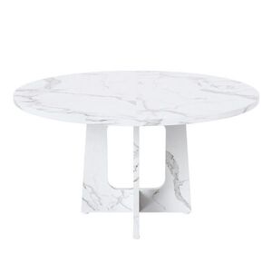 STILVORA JÍDELNÍ STŮL v bílé barvě s MDF deskou a ořechovou dýhou do jídelny a obývacího pokoje, 120×120×76 cm obraz