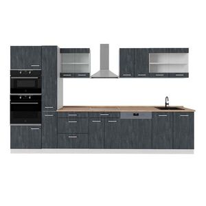 Vicco KUCHYŇSKÁ LINKA R-Line Černý beton/bílá 350 cm PD Dub obraz