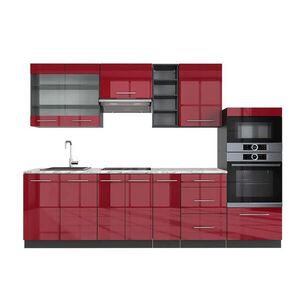 Vicco KUCHYŇSKÝ KOUT Fame-Line Bordeaux vysoký lesk/antracitová 280 cm , PD Mramor obraz