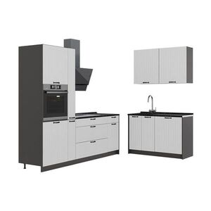 Vicco KUCHYNĚ Fame-Line, Bílý venkovský dům/Antracit, 220 x 120 cm, PD Antracit obraz
