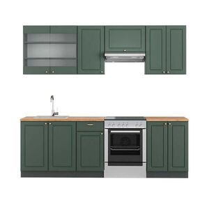 Vicco KUCHYŇSKÝ KOUT Fame-Line Zeleno-zlatá Country House/Anthracite 240 cm , PD Dub obraz
