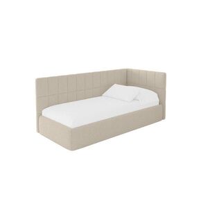 ALTDECOR JEDNOLŮŽKOVÁ POSTEL pro mládež s úložným prostorem, vlevo - TULY 100x200 tmavě béžová obraz