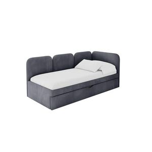 ALTDECOR JEDNOLŮŽKOVÁ POSTEL pro mládež s úložným prostorem, vlevo - ALVY 90x200 tmavě šedá obraz