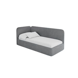 ALTDECOR JEDNOLŮŽKOVÁ POSTEL pro mládež s úložným prostorem a matrací H3/H4, vpravo - ELSY 90x200 tmavě šedá obraz