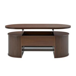 OKWISH KONFERENČNÍ stolek 110/55, 5/40 cm ořechová z MDF s výklopnou deskou a úložným prostorem obraz