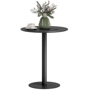 OKWISH JÍDELNÍ stůl 60/60/72 cm černý z oceli kulatý a prostorově úsporný obraz