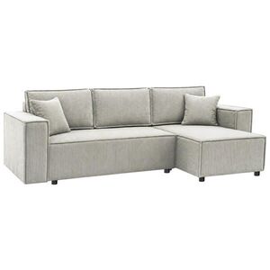 Beautysofa ROHOVÁ ROZKLÁDACÍ POHOVKA Neapol s úložným prostorem, 255 cm, manšestrová látka, béžová obraz