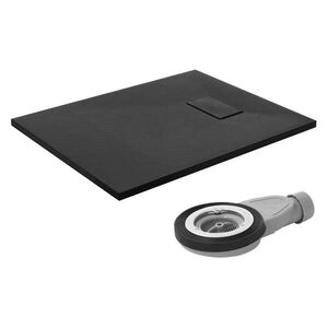 LuxeBath SPRCHOVÁ VANICKÁ 90x70 cm černá se sifonovou sadou z SMC obraz