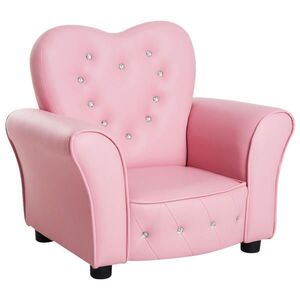 HOMCOM DĚTSKÁ SOFA Dětské křeslo ve tvaru srdce Princezna Mini sofa Dětská pokojová sofa s obraz