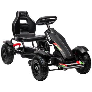 HOMCOM DĚTSKÝ ŠLAPACÍ GOKART, černý, plast + kov obraz
