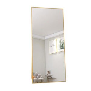 STOJACÍ zrcadlo 180x80 cm – Volně stojící a nástěnné, rám z hliníkové slitiny zlatý obraz
